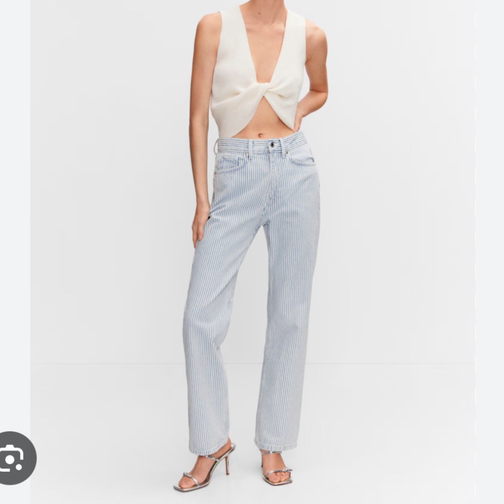 Mango striped Matilda straight jeans
